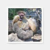 醜いフワフワの鶏が一つ スタンダードカクテルナプキン (正面)