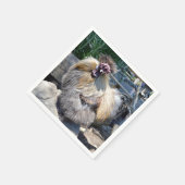 醜いフワフワの鶏が一つ スタンダードカクテルナプキン (角)