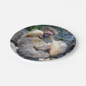 醜いフワフワの鶏が一つ ペーパープレート (アングル)