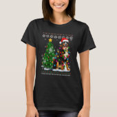 醜いベルネーズマウンテンドッグサンタハットクリスマスツリー Tシャツ (正面)