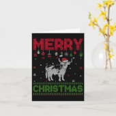 醜いホリデークリスマスおもしろいハイランドカウグラフィック カード (黄色い花)