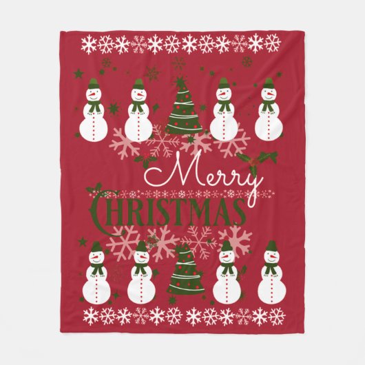 醜いホリデーセーターメリークリスマス フリースブランケット (正面)