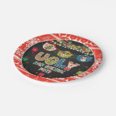 醜いマスククリスマスパーティープレート ペーパープレート (アングル)