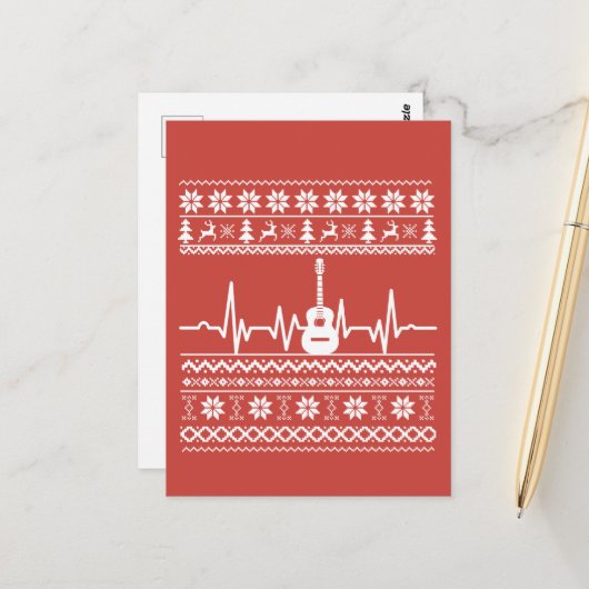 醜いメリークリスマスアコースティックギター ポストカード (正面/裏面インサイチュ)