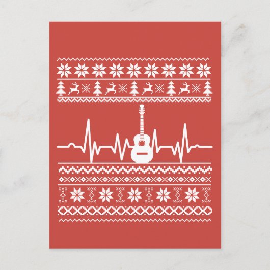 醜いメリークリスマスアコースティックギター ポストカード (正面)