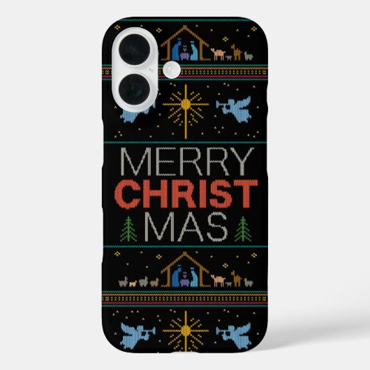 醜いメリークリスマスセーエレガントター – 宗教的 Case-Mate iPhoneケース (裏面)