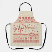 醜いメリークリスマスセーターのハートビート エプロン (正面)