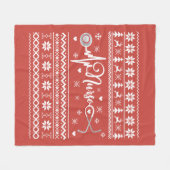 醜いメリークリスマスセーターのハートビート フリースブランケット (正面(横))