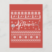 醜いメリークリスマスセーターのハートビート ポストカード (正面)
