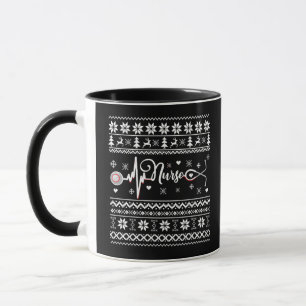 醜いメリークリスマスセーターのハートビート マグカップ