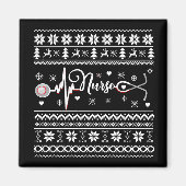 醜いメリークリスマスセーターのハートビート マグネット (正面)