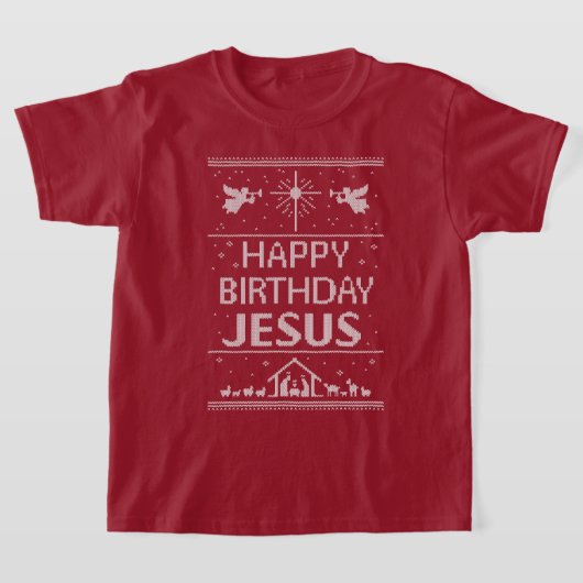 醜いメリークリスマスセーターイエス神クリスチャン Tシャツ (レイダウン)