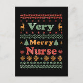 醜いメリークリスマスセーターナースヴィンテージ ポストカード (正面)