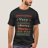 醜いメリークリスマスセーターナースヴィンテージ Tシャツ (正面)