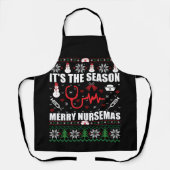醜いメリークリスマスセーターナース エプロン (正面)