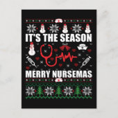 醜いメリークリスマスセーターナース ポストカード (正面)