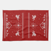 醜いメリークリスマスセーター出生クリスチャン キッチンタオル (横)