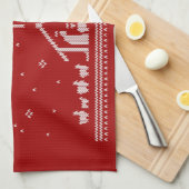 醜いメリークリスマスセーター出生宗教的 キッチンタオル (四つ折り)