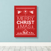 醜いメリークリスマスセーター宗教宗教 キャンバスプリント (インサイチュ (ウッドフロア))