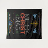 醜いメリークリスマスセーター宗教的カラフルな タペストリー (正面(横))