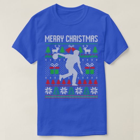 醜いメリークリスマスボーリングサンタT Tシャツ (デザイン正面)