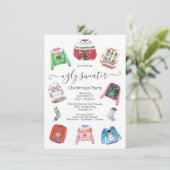 醜いモダンセーターホリデークリスマスパーティー 招待状 (スタンド正面)