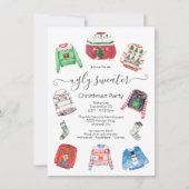 醜いモダンセーターホリデークリスマスパーティー 招待状 (正面)