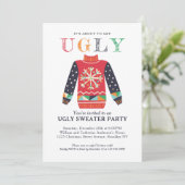 醜いモダンセーターホリデーパーティシッククリスマス 招待状 (スタンド正面)