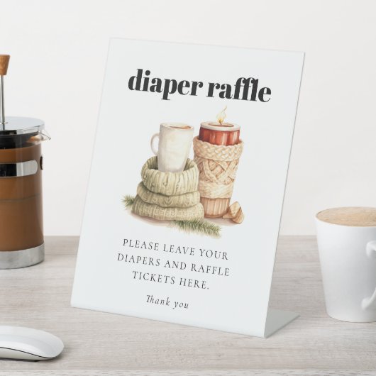 醜いモダンセーター赤ちゃんシャワーおむつラッフル 台座サイン (インサイチュ)
