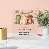 醜いモダンセーター赤ちゃんシャワーへようこそ アクリルサイン (ウェディング)