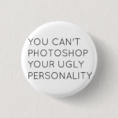 醜い人格ボタン 缶バッジ (正面)