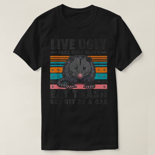 醜い偽物を生食べきて死のゴミが Tシャツ (デザイン正面)