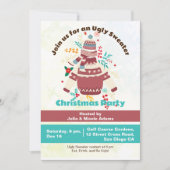 醜い冬のセータークリスマスパーティの招待状 招待状 (正面)