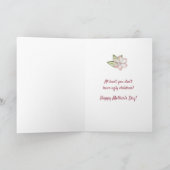 醜い子おもしろいフローラハッピーマザーズデイ カード (内部)