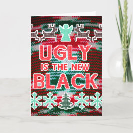 醜い新しいブラッククリスマスセーターのカード シーズンカード