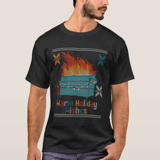 醜い暖かい願い焼き火 Tシャツ (正面)