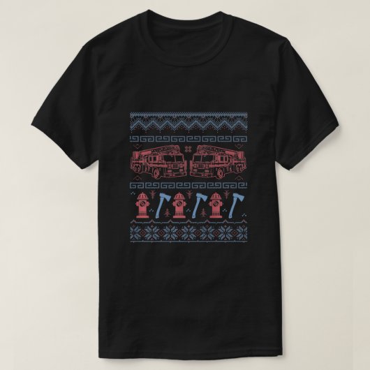 醜い消防士クリスマスセータープレミアムTシャツ Tシャツ (デザイン正面)