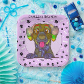 醜い犬の顔ダルマ天の誕生日紙プレート ペーパープレート (パーティー)