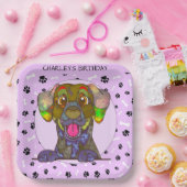 醜い犬の顔ダルマ天の誕生日紙プレート ペーパープレート (パーティー)