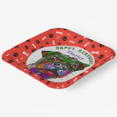 醜い犬の顔パグ誕生日紙プレート ペーパープレート (傾斜あり)