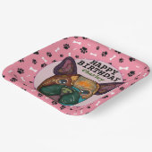 醜い犬の顔フランスのブルドッグの誕生日紙プレート ペーパープレート (傾斜あり)