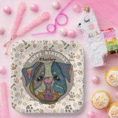 醜い犬の顔ブルドッグ誕生日 ペーパープレート (パーティー)