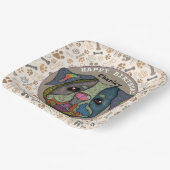 醜い犬の顔ブルドッグ誕生日 ペーパープレート (傾斜あり)