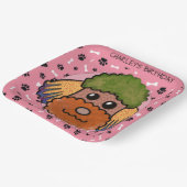 醜い犬の顔プードル誕生日 ペーパープレート (傾斜あり)