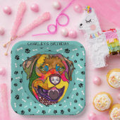 醜い犬の顔ロットワイラー誕生日紙プレート ペーパープレート (パーティー)