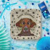 醜い犬の顔英語ポインタ誕生日 ペーパープレート (パーティー)