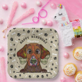 醜い犬の顔英語ポインタ誕生日 ペーパープレート (パーティー)