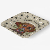 醜い犬の顔英語ポインタ誕生日 ペーパープレート (傾斜あり)