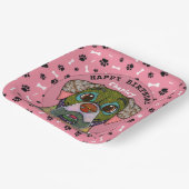 醜い犬の顔英語マスティフ誕生日 ペーパープレート (傾斜あり)