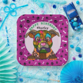 醜い犬顔ボクサー誕生日紙プレート ペーパープレート (パーティー)